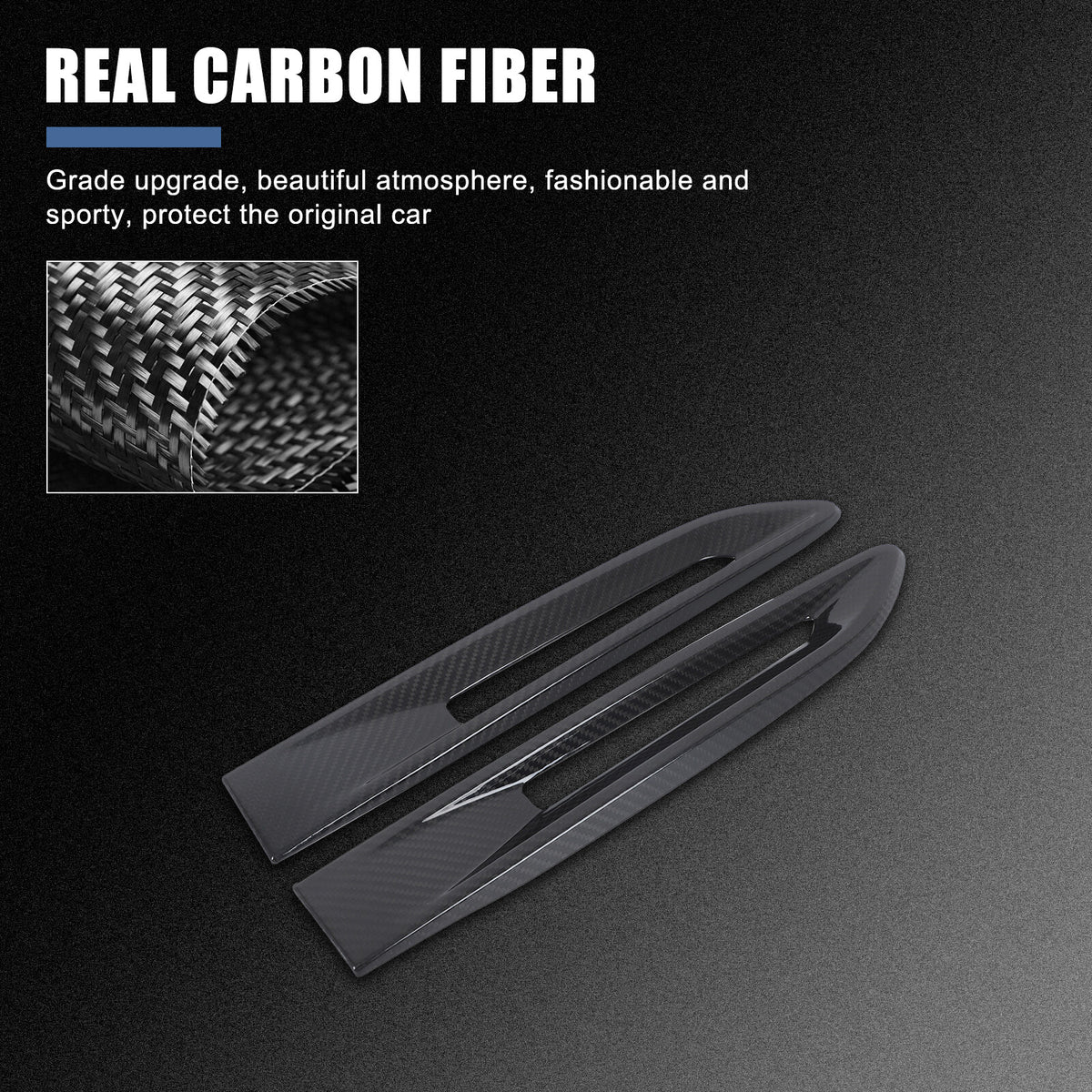 Real Carbon Fiber Side Air Vent Fender Trim For Jaguar F-pace XE XF X761 2016-20 13