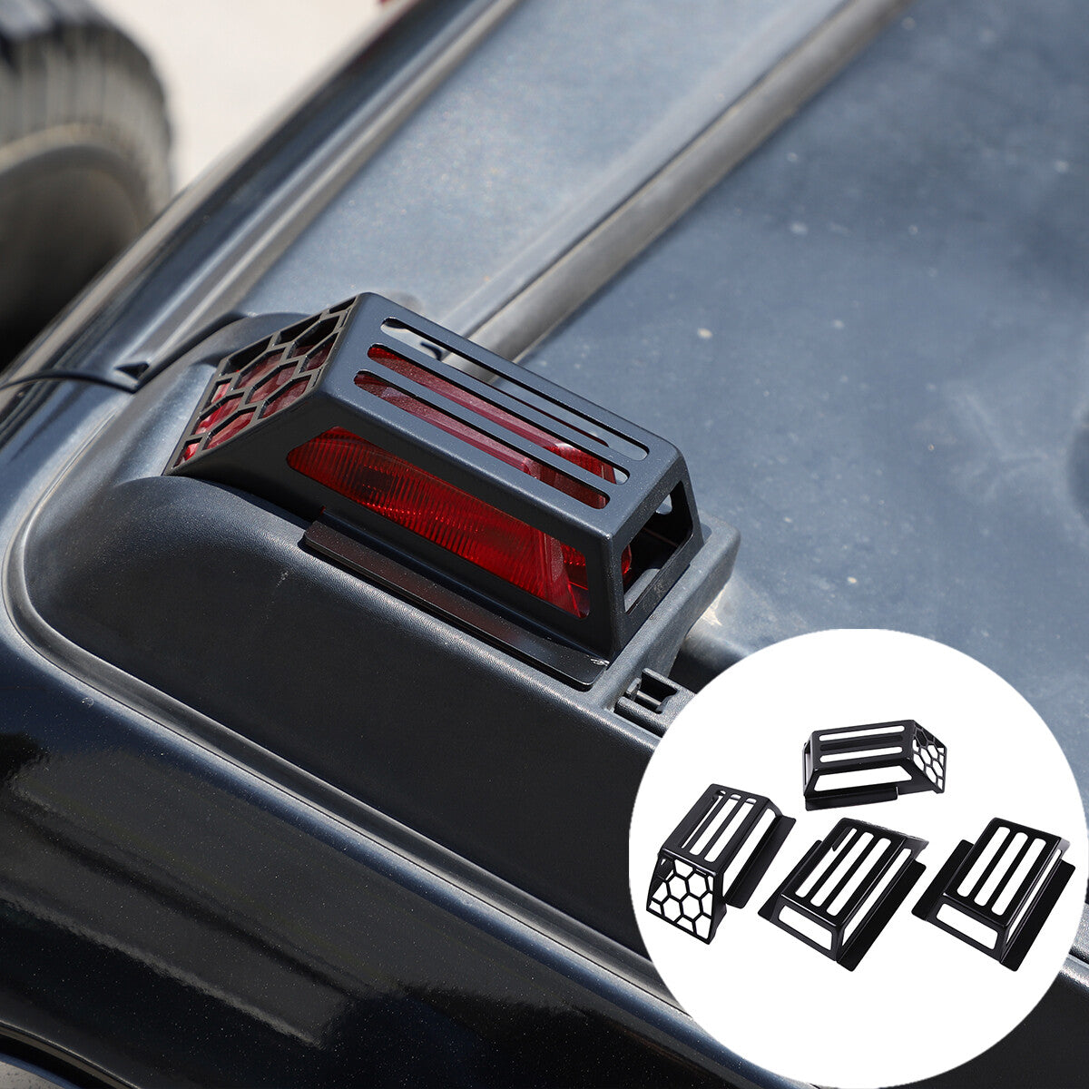 Carbon Steel Roof Cab Marker Running Lights Cover trim for Hummer H2 2003-09 1