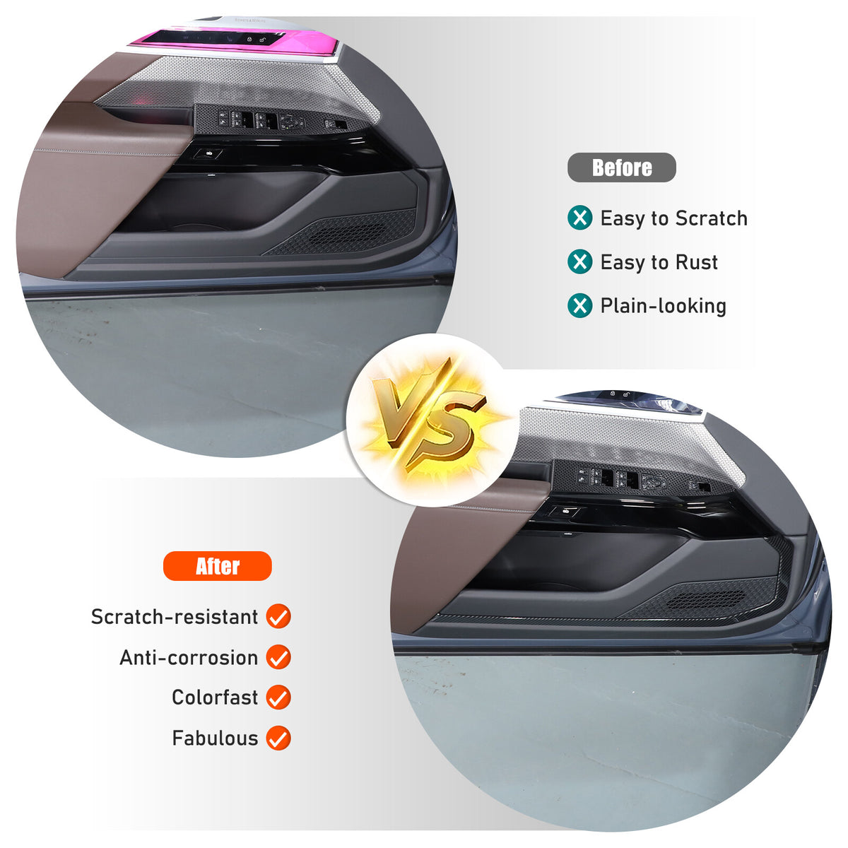 ABS Carbon Fiber Inner door Armrest panel Trim Cover For BMW 7 Series G70 23-25 7