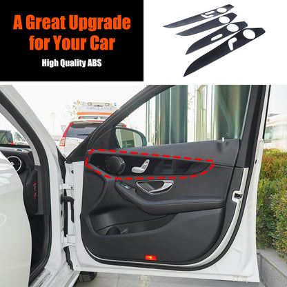 ABS Carbon Fiber Interior Door Panel Trim Cover For Benz C-Class W205 2015-21 US 3