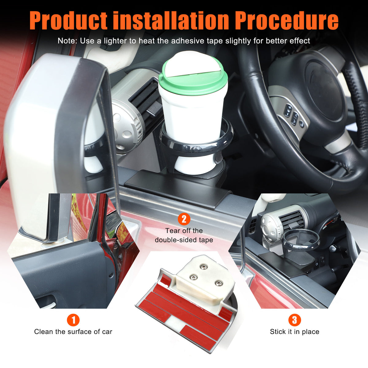 Door Window Right Cup Holder Drink Stand Holder For Toyota FJ Cruiser 2007-21 US 12