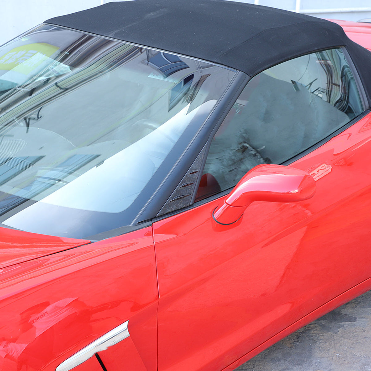 Forged Carbon Fiber Window Triangle A-Pillar Cover Trim For Corvette C6 2005-13 4