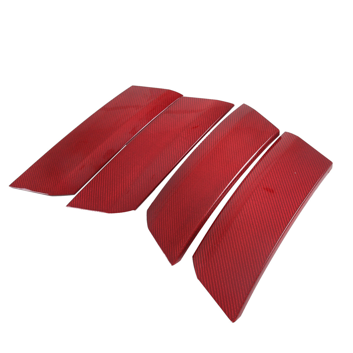 Red Real Carbon Fiber Side Fender Vents Panel Trim Kit For Corvette C6 2005-2013 2