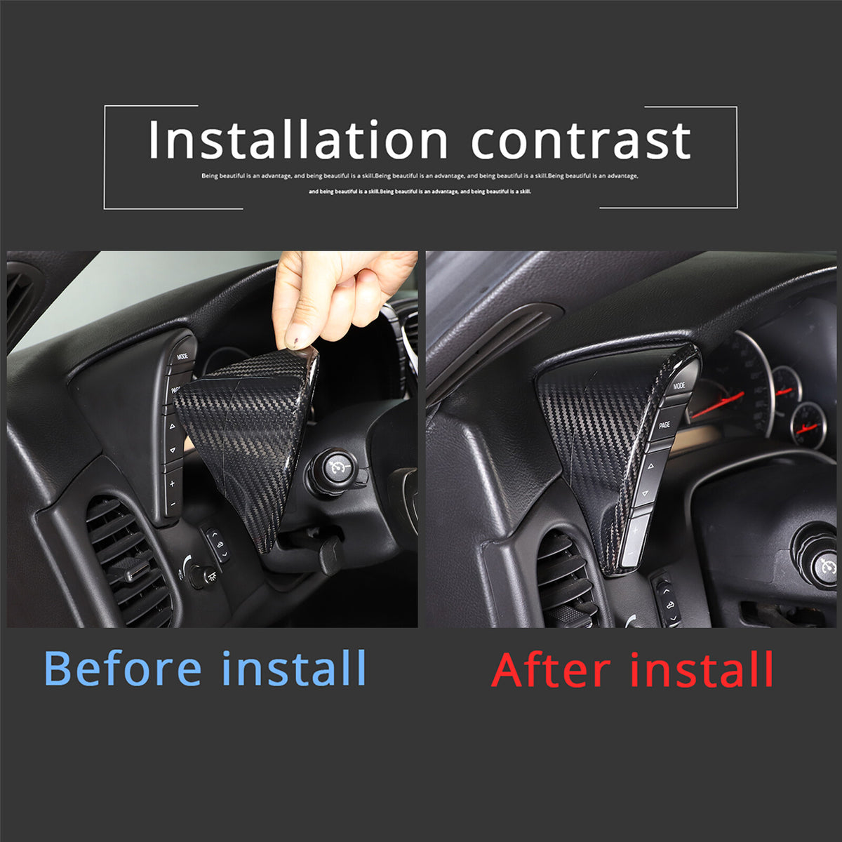 Real Carbon Fiber Dashboard Speedometer Side Cover Trim For Corvette C6 05-13US 5