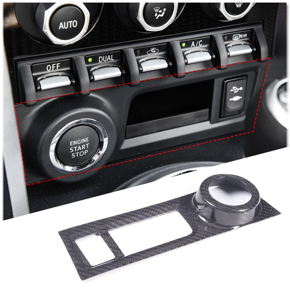 Real Carbon Fiber Interior Center Trim Set For Toyota 86 Subaru BRZ 2012-2020 13