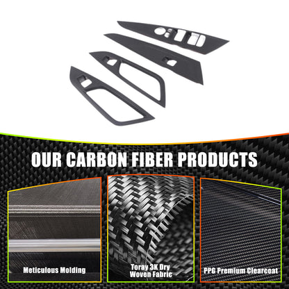 Matte Carbon Fiber Window Lift Switch Trim For BMW 4 Series G26 Gran Coupe 21-22 7