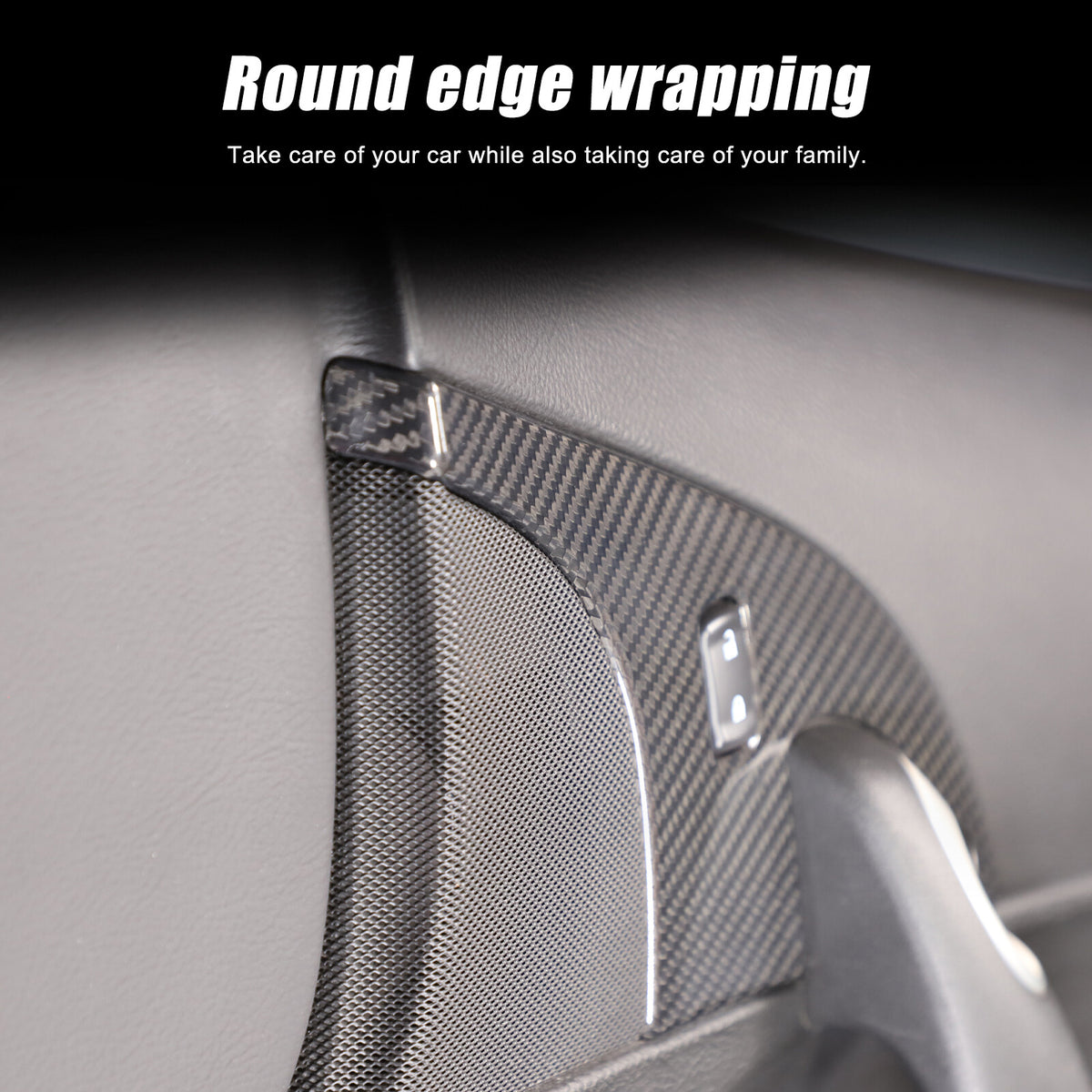 Real Carbon Fiber Children Lock Button Frame Trim Cover For Corvette C6 2005-13 9