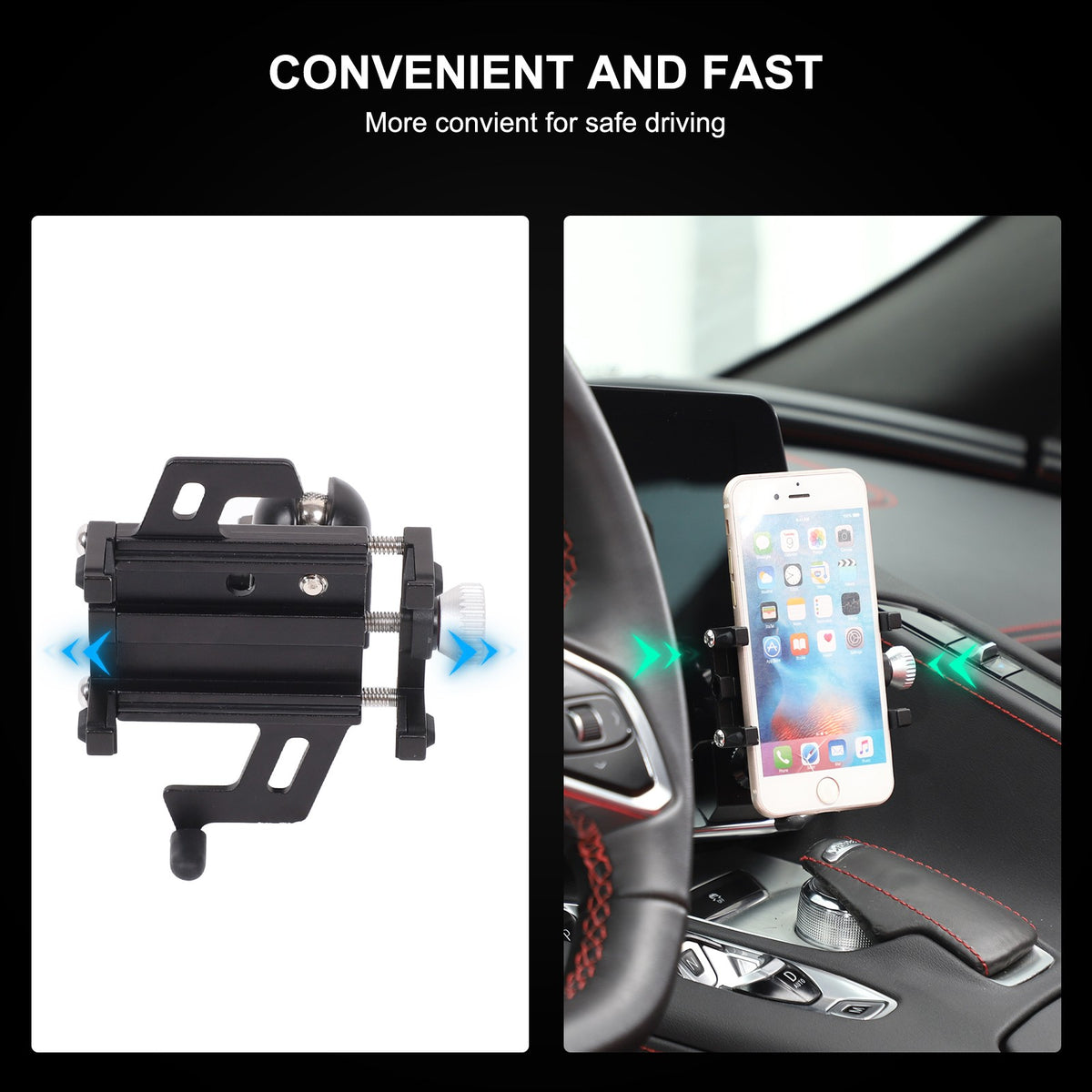 Inner Dashboard Air Vent Phone Holder Mount Bracket For Corvette C8 2020-2025 10