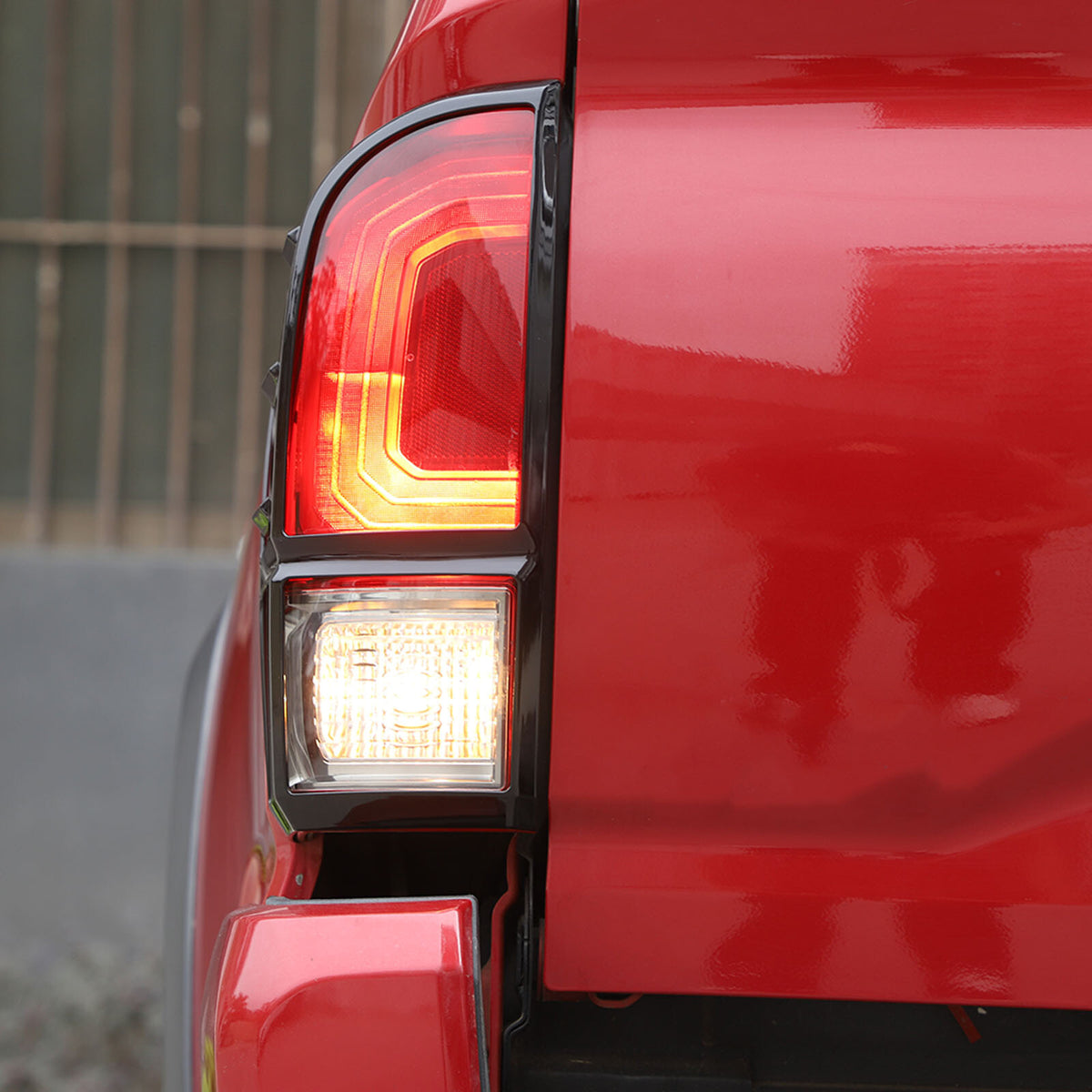 Glossy Black ABS Rear Taillight Trim Cover Bezel Trim For Toyota Tacoma 2016-23 5
