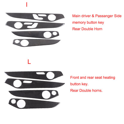 Fit For Benz C-Class 2015-2021 Real Carbon Fiber Interior Door Panel Cover Trim 4