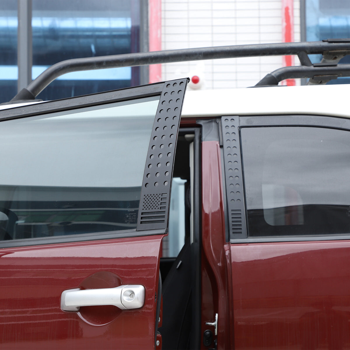 US Flag Alloy Window Center Pillar Trim Panel For Toyota FJ Cruiser 2007-21 23