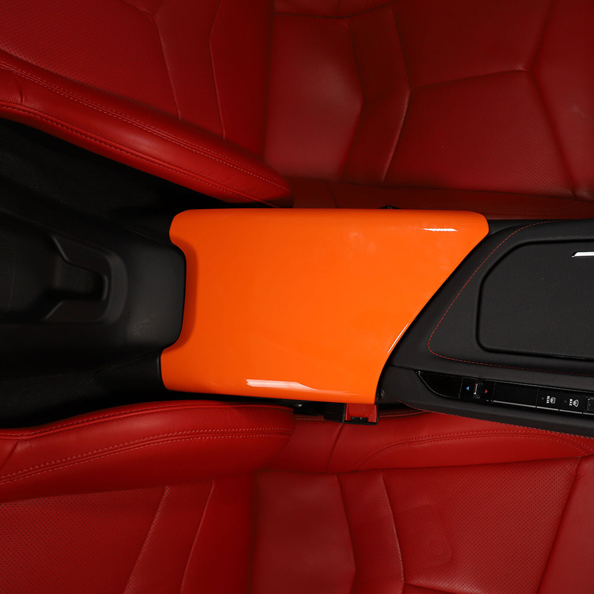 Orange ABS Center Console Armrest Box Panel Cover For Corvette C8 2020-2026 US 4
