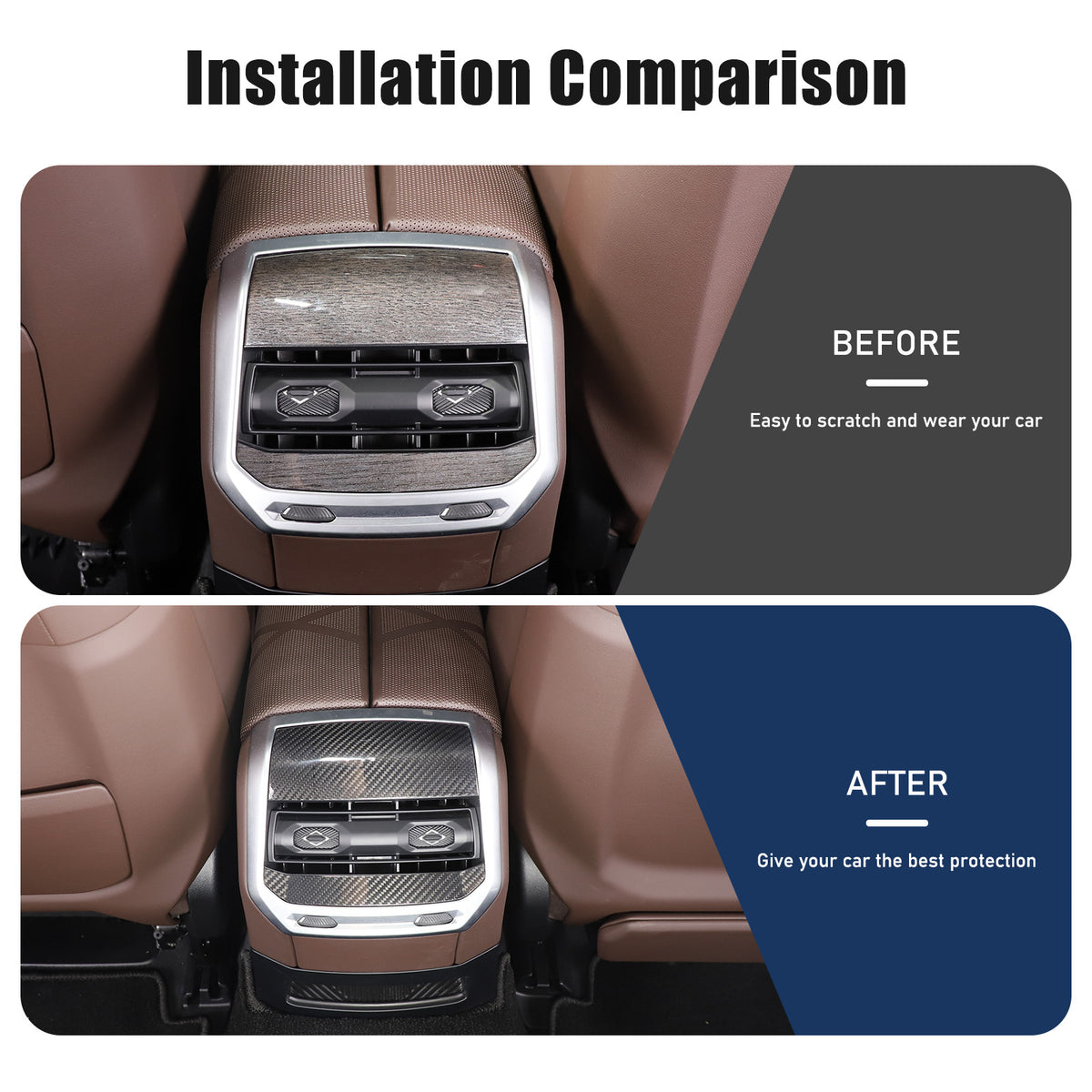 Real Carbon Fiber Rear Air Vent Outlet Cover Trim For BMW 7 Series G70 2023-2024 3