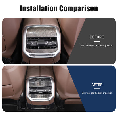 Real Carbon Fiber Rear Air Vent Outlet Cover Trim For BMW 7 Series G70 2023-2024 3