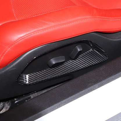 Real Carbon Fiber Seat Adjustment Button Trim Cover For Corvette C8 2020-26 US 9