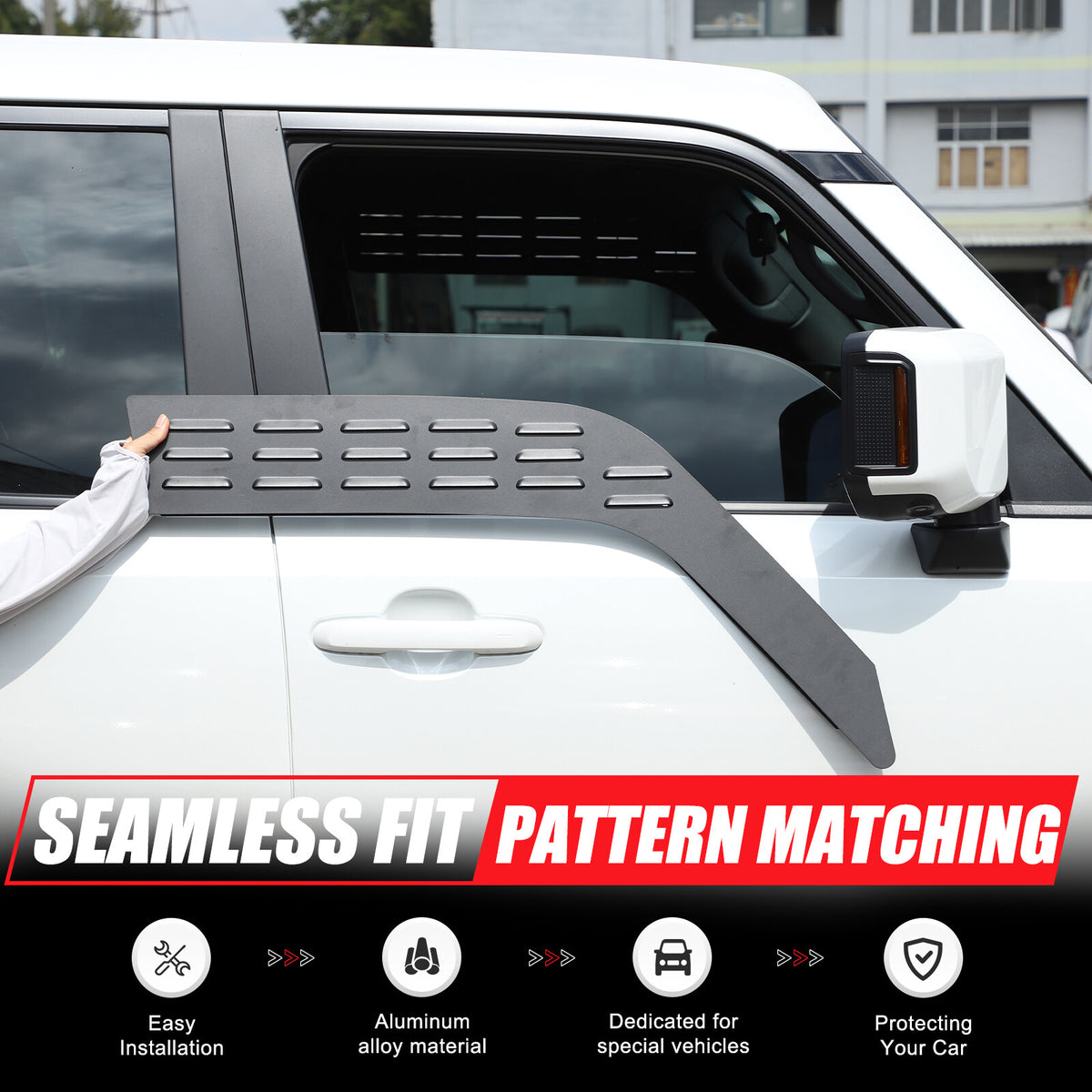 Front Door Window Louver Air Vent Panel Trim For Toyota Land Cruiser LC250 24+ 19