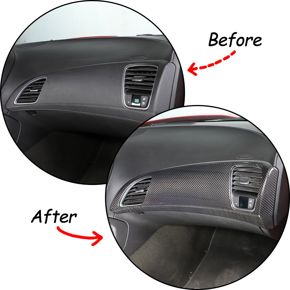 Real Carbon Fiber Dashboard Panel Decor Cover for Corvette C7 14-19 2