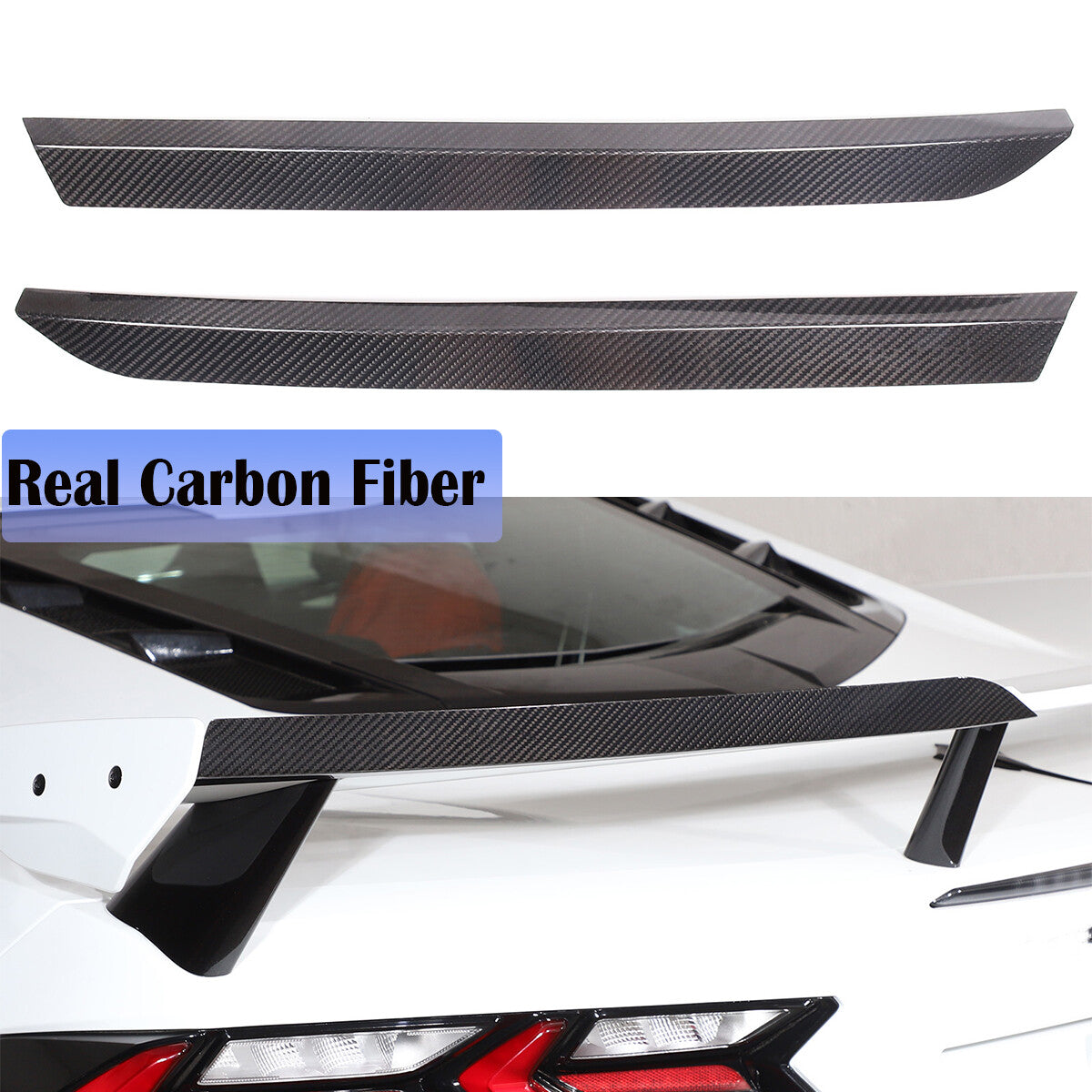 For 2020-26 Corvette C8 Carbon Fiber High Wing Spoiler Add-On Wickers Bill 1
