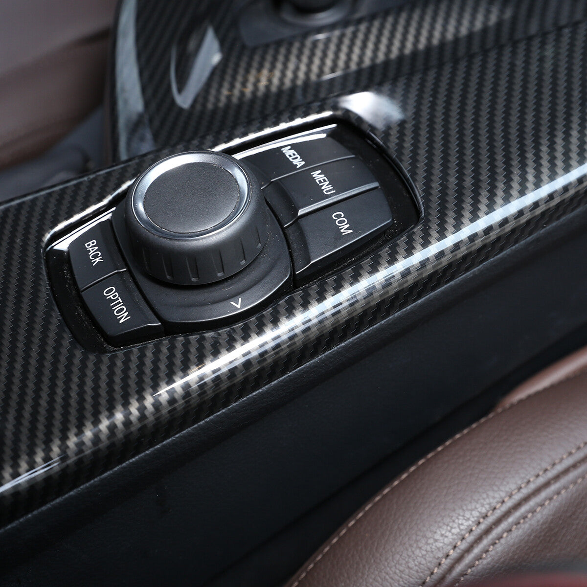 ABS Carbon Fiber Gear Shift Panel Cover Trim For BMW 3 Series F30 F34 2013-2019 7