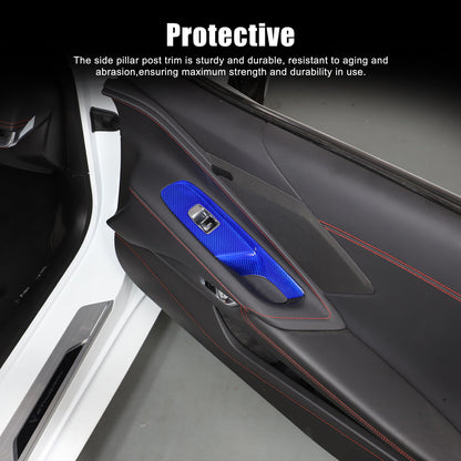 Blue Real Carbon Fiber Full Interior Set Decor Trim Kit for Corvette C8 20-25 - Variants 11-15 63