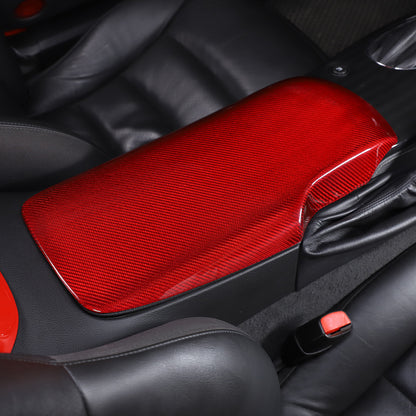 Red Real Carbon Fiber Center Console Armrest Box Cover For Corvette C6 2005-13 22