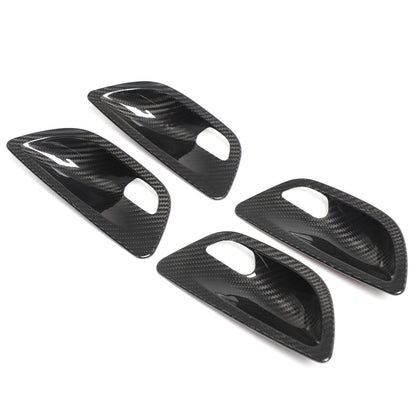 Real Carbon Fiber Inner Door Bowl Cover Trim For BMW 5 Series F10 2011-2017 8