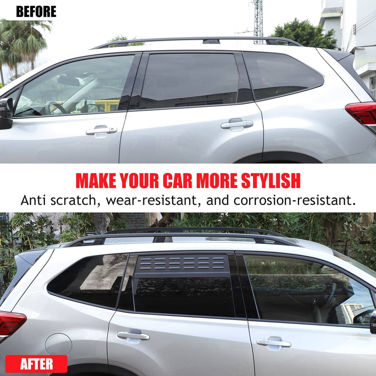 Rear Door Window Louver Air Vent Panel Trim For Subaru Forester SK 2019-2024 24