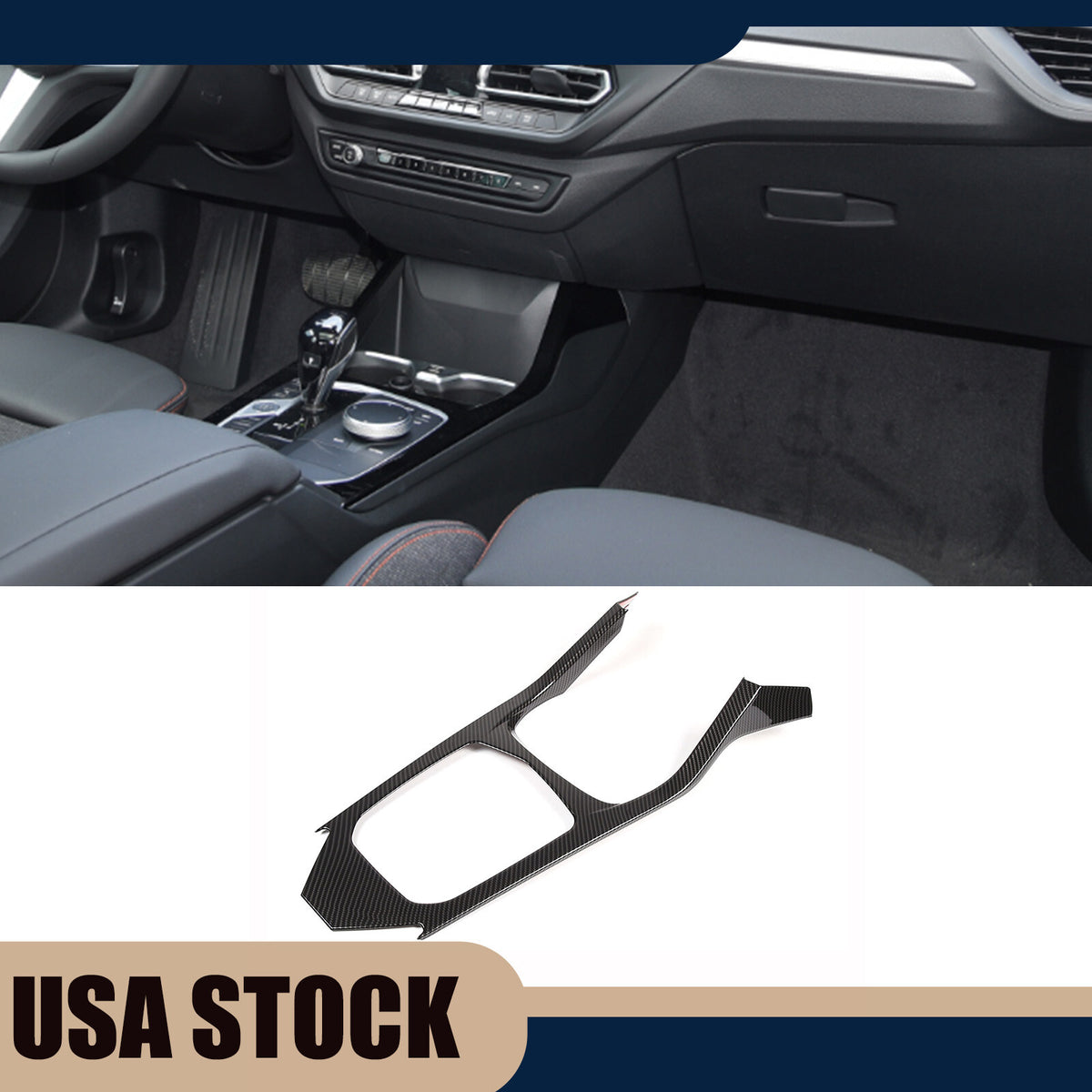 ABS Carbon Center Console trim Cover for BMW 1 Series 118i 128ti Hatchback 20-24 1