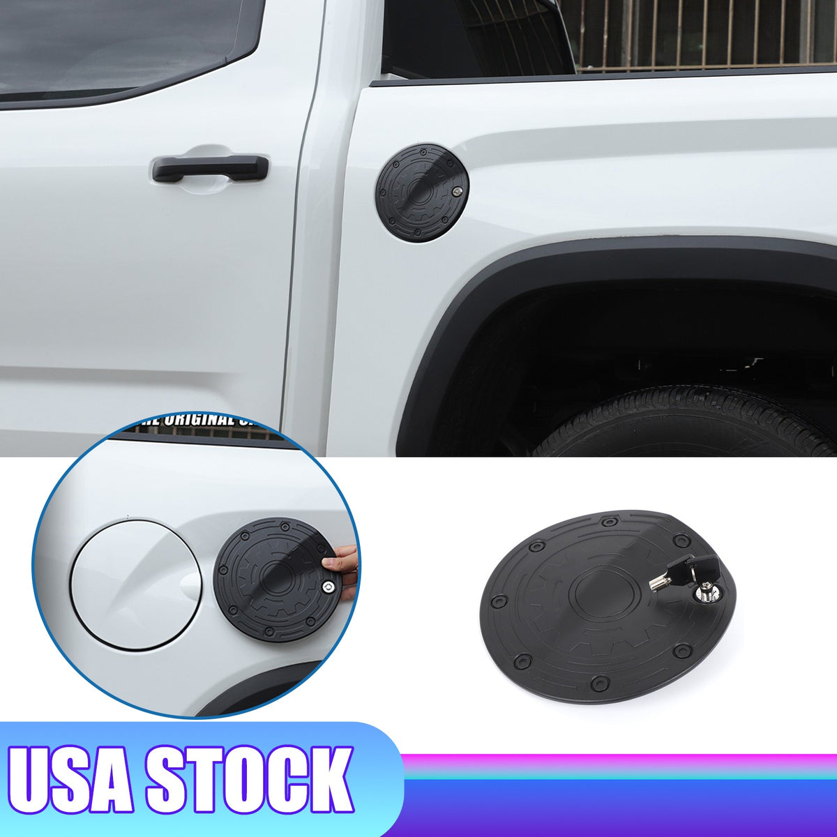 Aluminum Alloy Fuel Tank Anti-Theft Lock Cover Gas Cap For Toyota Tundra 22+ US 1