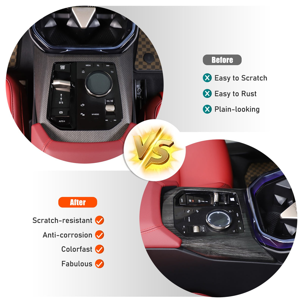 ABS Black Wood Grain Center Console Gear Shift Trim Cover For BMW X3 G45 2025+ 6