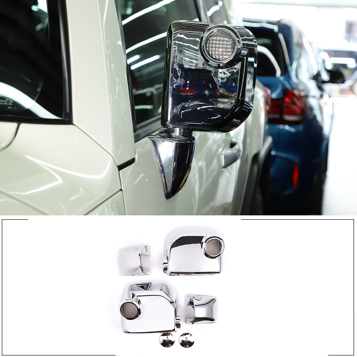 Chrome Door Handle & Rearview Mirror Trim Cover Kit For FJ Cruiser 2007-21 6