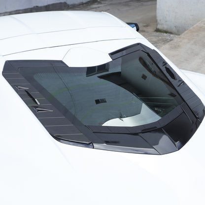 ABS Carbon Fiber Rear Hood Wash Waterproof Trim Cover For Corvette C8 2020+ 11