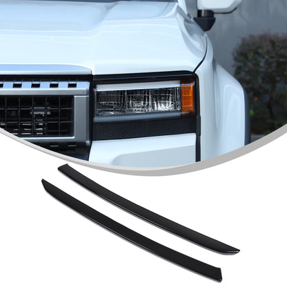 Glossy Piano Black Front Headlight Eyebrow Trim For Toyota Prado LC250 2024+ US 2