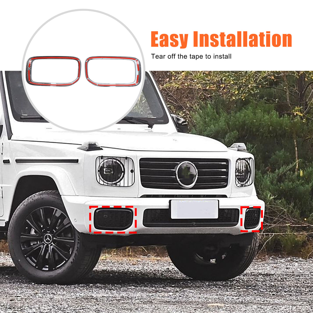 Carbon Fiber ABS Front Bumper Side Air Intake Trim For Benz G-Class W465 25+ US 21