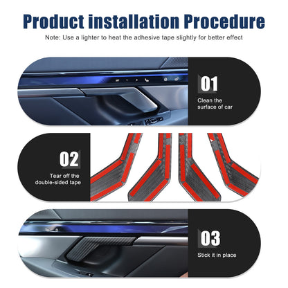 Matte Real Carbon Fiber Inner Door Handle Cover Trim For BMW 5 Series G60 2024+ 3
