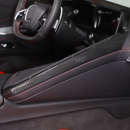 3PCS ABS Carbon Fiber Center Console Side Panel Trim Set For Corvette C8 20-25 17