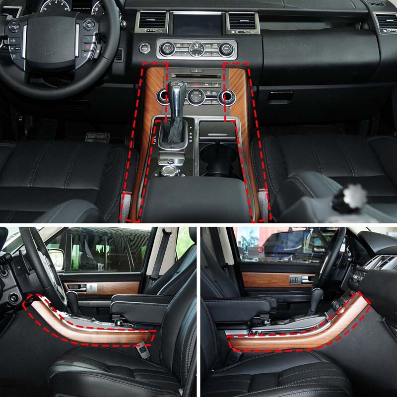 Silver Center Gear Shift Side Strip Trim For LR Range Rover Sport L320 2005-2013 9