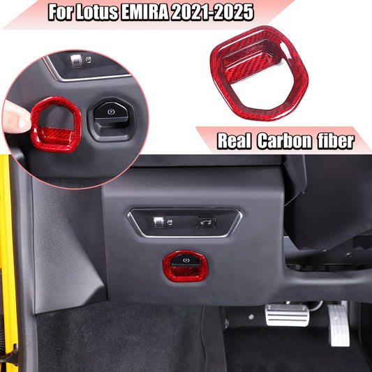 Red Real Carbon Electronic Handbrake Switch Cover Trim for Lotus EMIRA 21-25 1