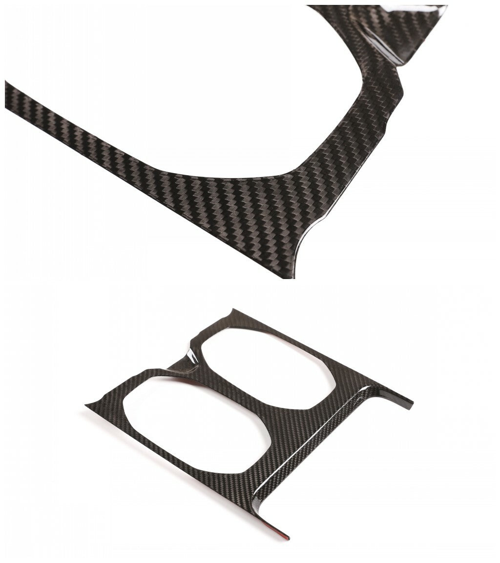 Real Carbon Fiber Water Cup Holder Frame Cover Trim For Lamborghini URUS 18-23 5