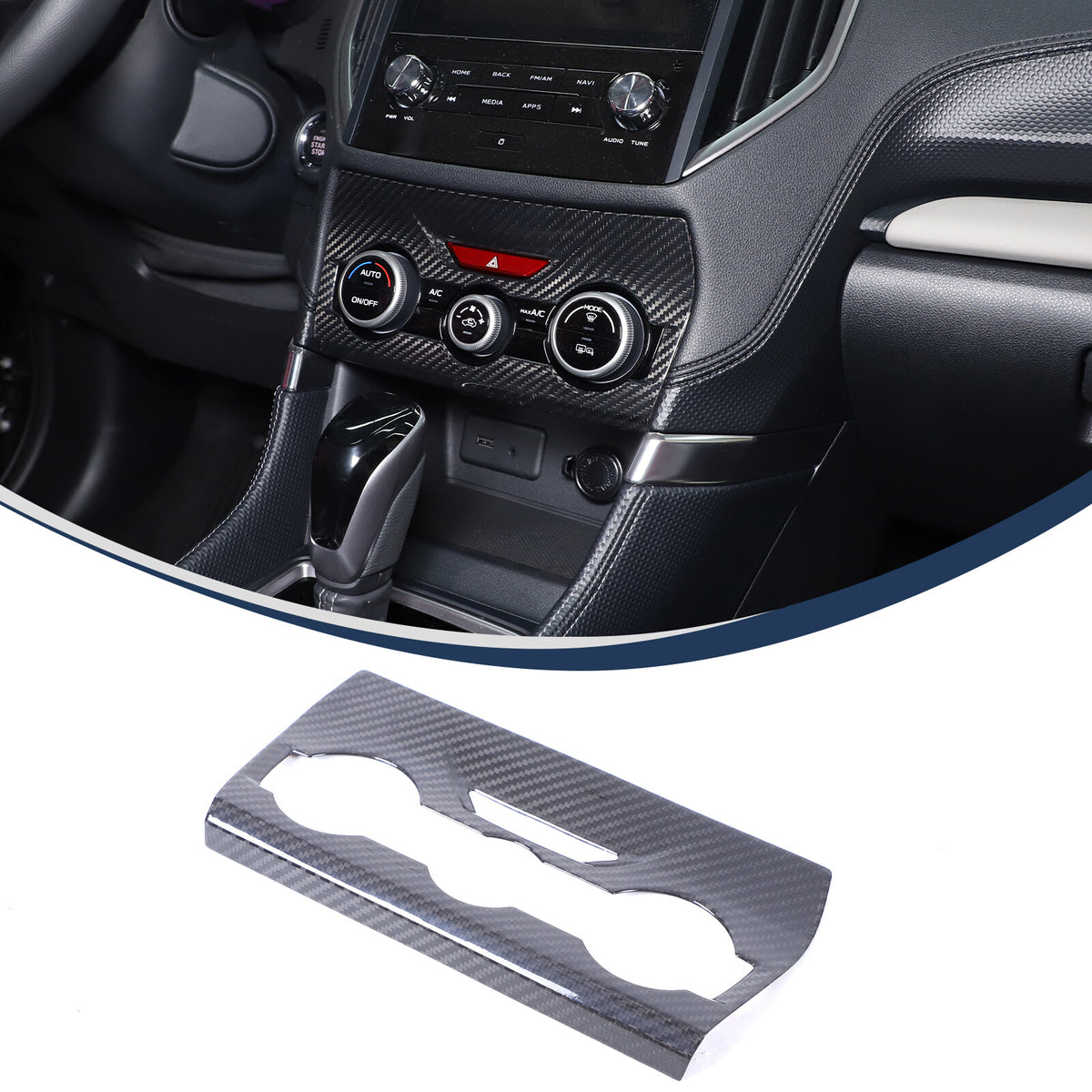 Real Carbon Fiber Air Condition Panel Trim Cover for Subaru Forester 19-24 22