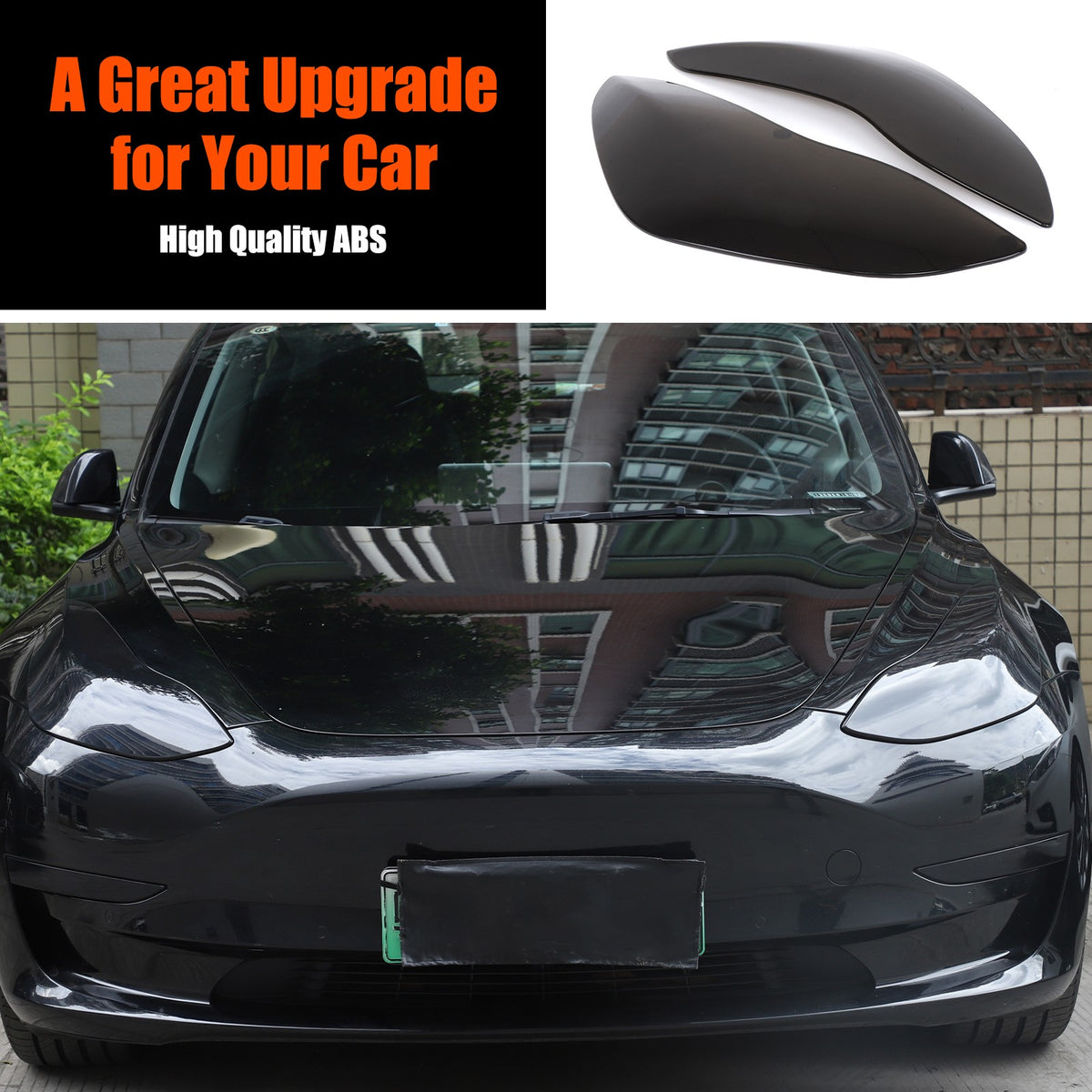 Transparent Gray Smoked Front Headlight Trim Cover For Tesla Model 3/Y 17-22 US 2