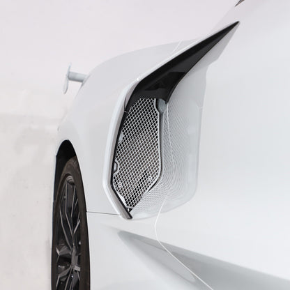 Silver Steel Intake Mesh Grille Insert Guard For Corvette C8 2020-2026 20