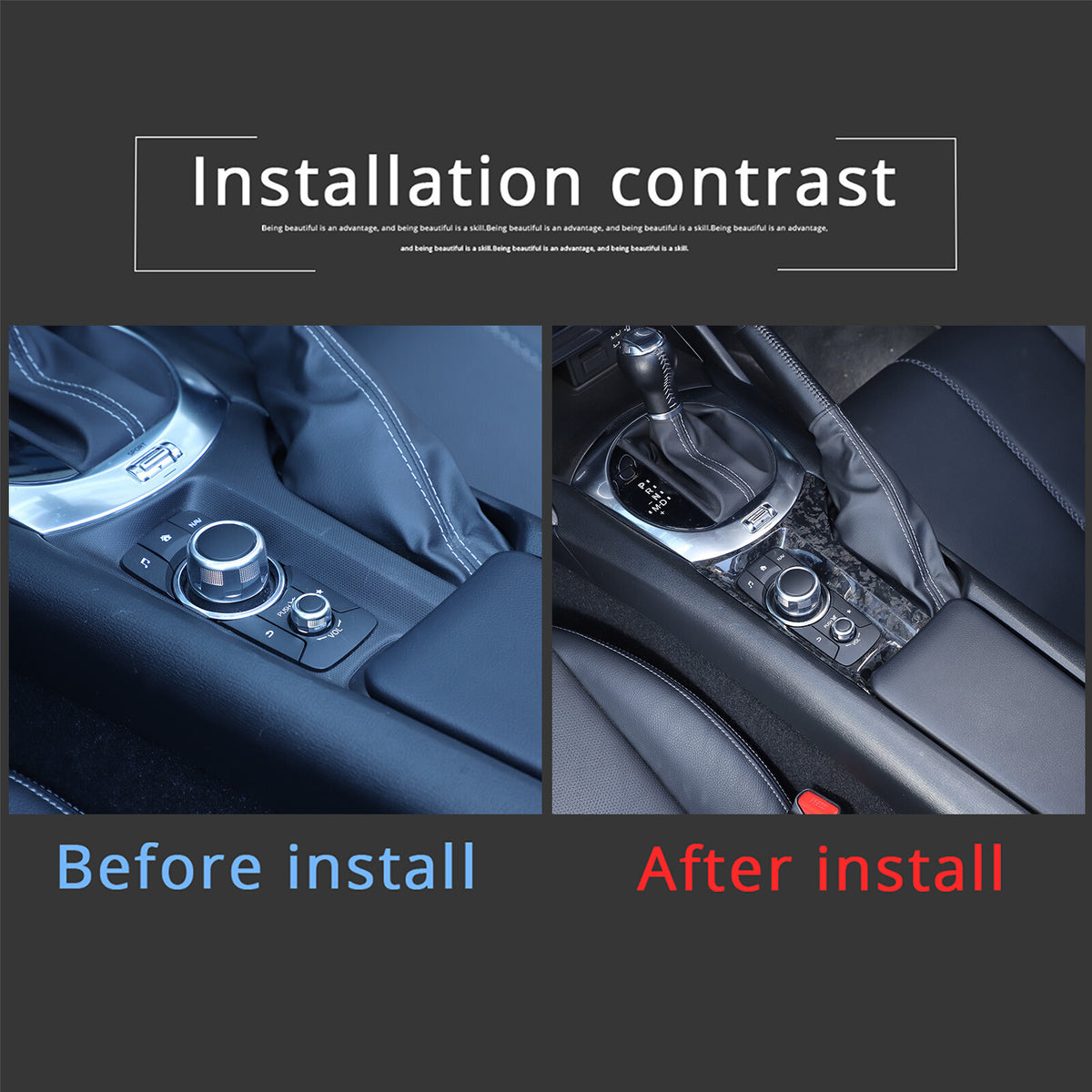 Forged Real Carbon Fiber Multimedia Panel Trim Cover For Mazda MX-5 2016+ 10