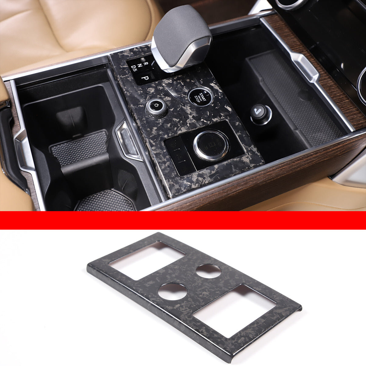 Forged Real Carbon Fiber Center Gear Shift Panel Trim For Range Rover Vogue 23+ 4