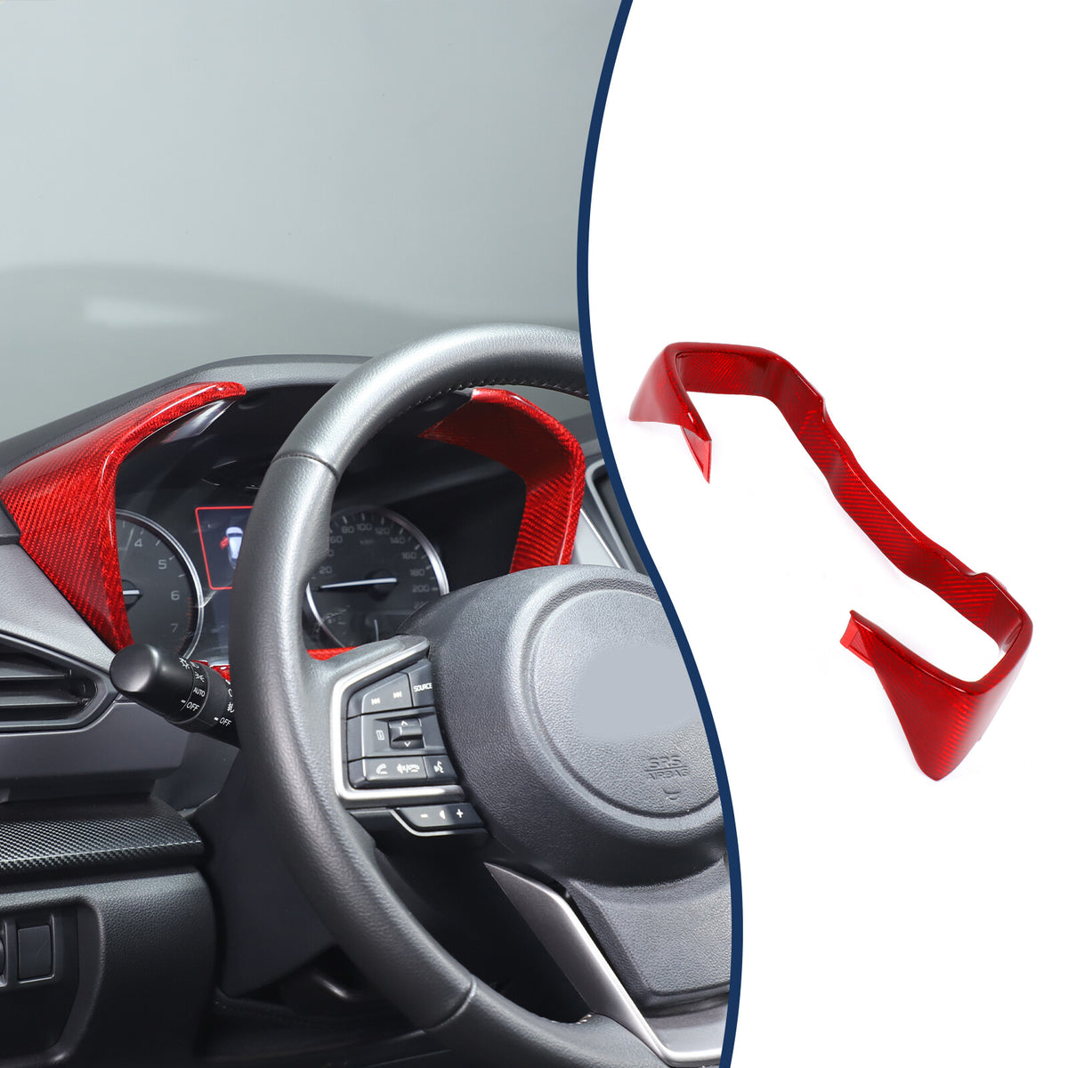Red Real Carbon Fiber Center Dashboard Trim For Subaru Crosstrek 24+ 14