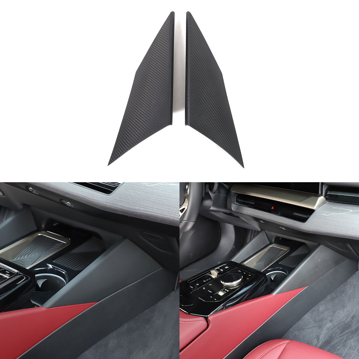 Matte Carbon Fiber Inner Console Side Panel Trim For BMW 5 Series G60 i5 2024+ 2