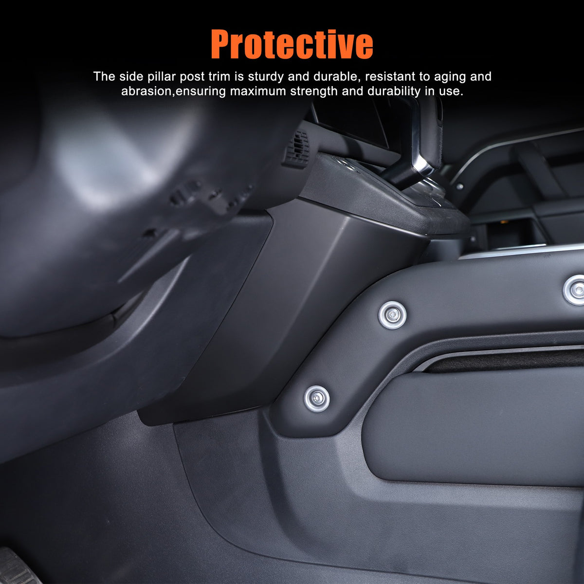 Matte Black ABS Center Console Knee Side Panel Trim For LR Defender L663 2025+ 22