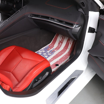 US Flag Car Floor Mats Cargo Carpets Foot Pads For Corvette C8 2020-2026 16