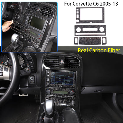 Forged Real Carbon Fiber Full Interior Set Decor Cover Trim Kit for Corvette C6 82