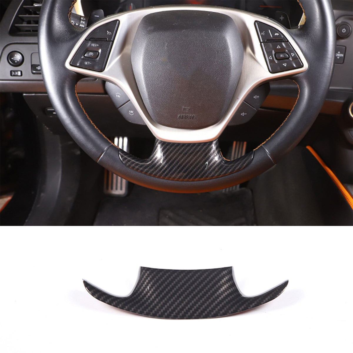 ABS Carbon Fiber Interior Center Console Panel Trim Set For Corvette C7 2014-19 - Variants 1-5 16